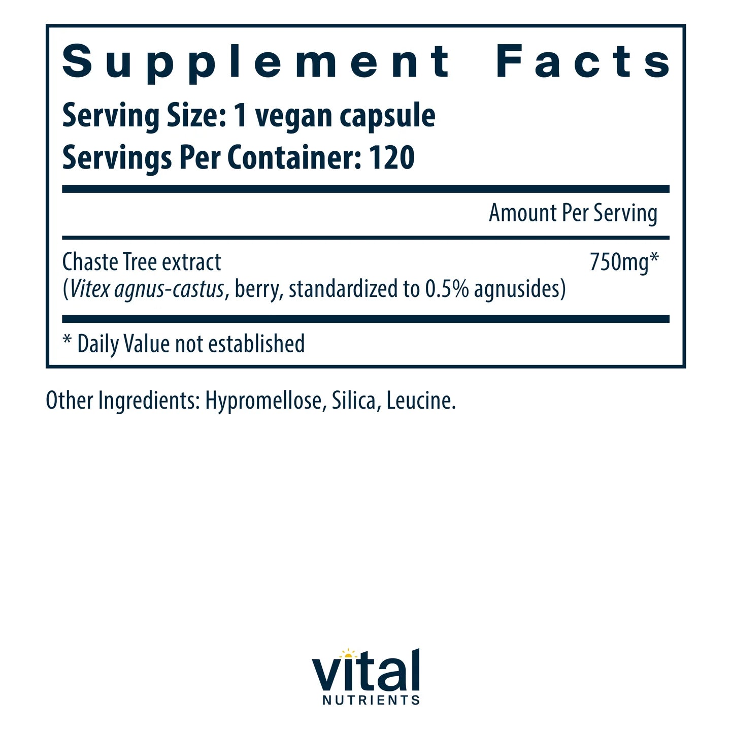 Vital Nutrients Vitex 750 (Chaste Tree Berry Extract) Capsules 5