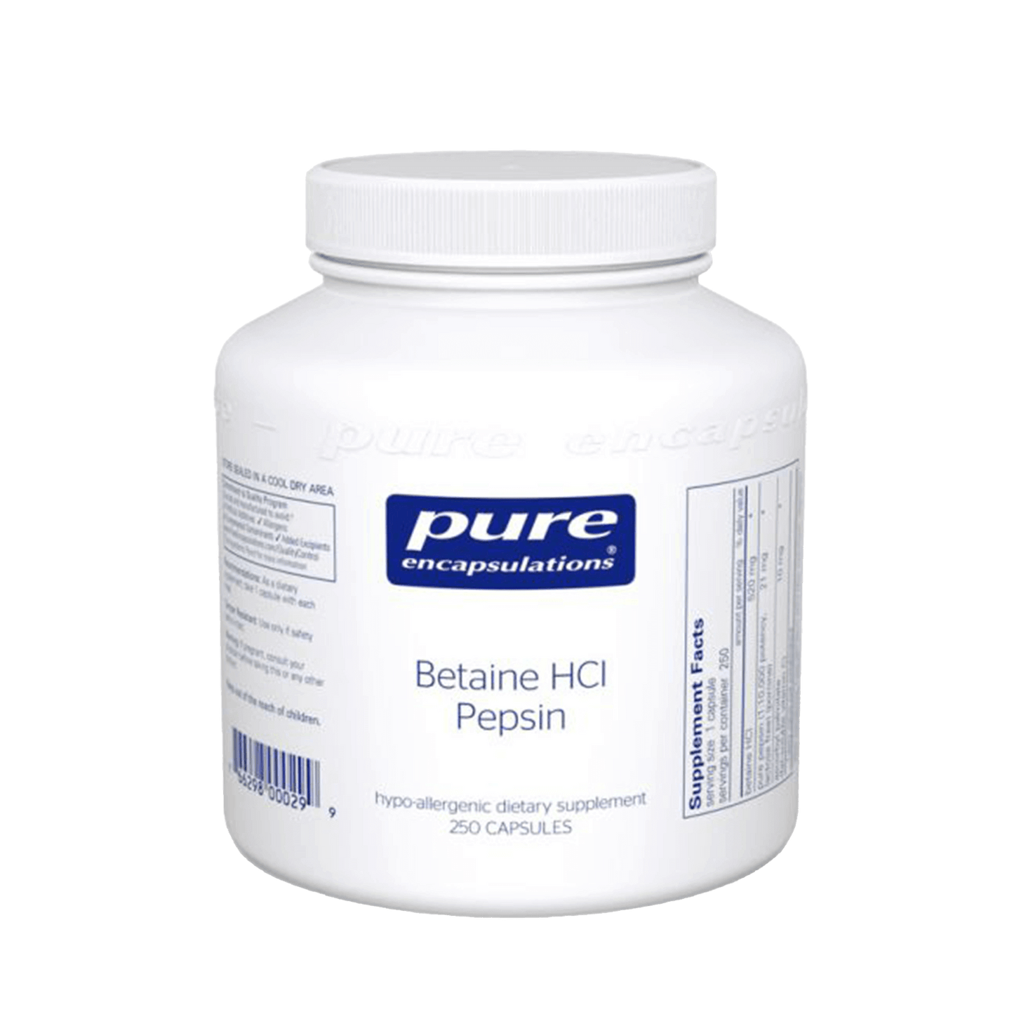 Pure Encpsulations Betaine HCL Pepsin Capsules