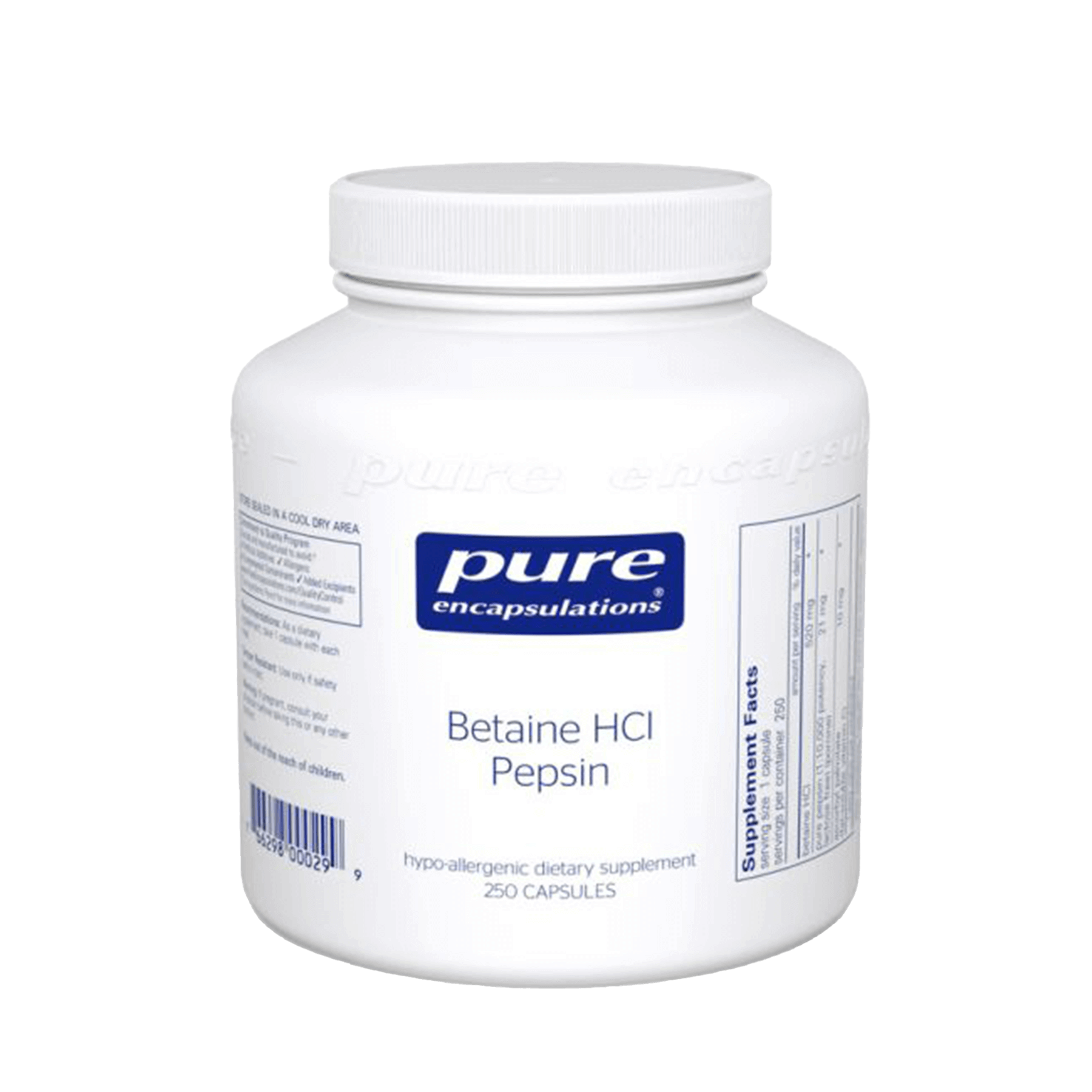 Pure Encpsulations Betaine HCL Pepsin Capsules