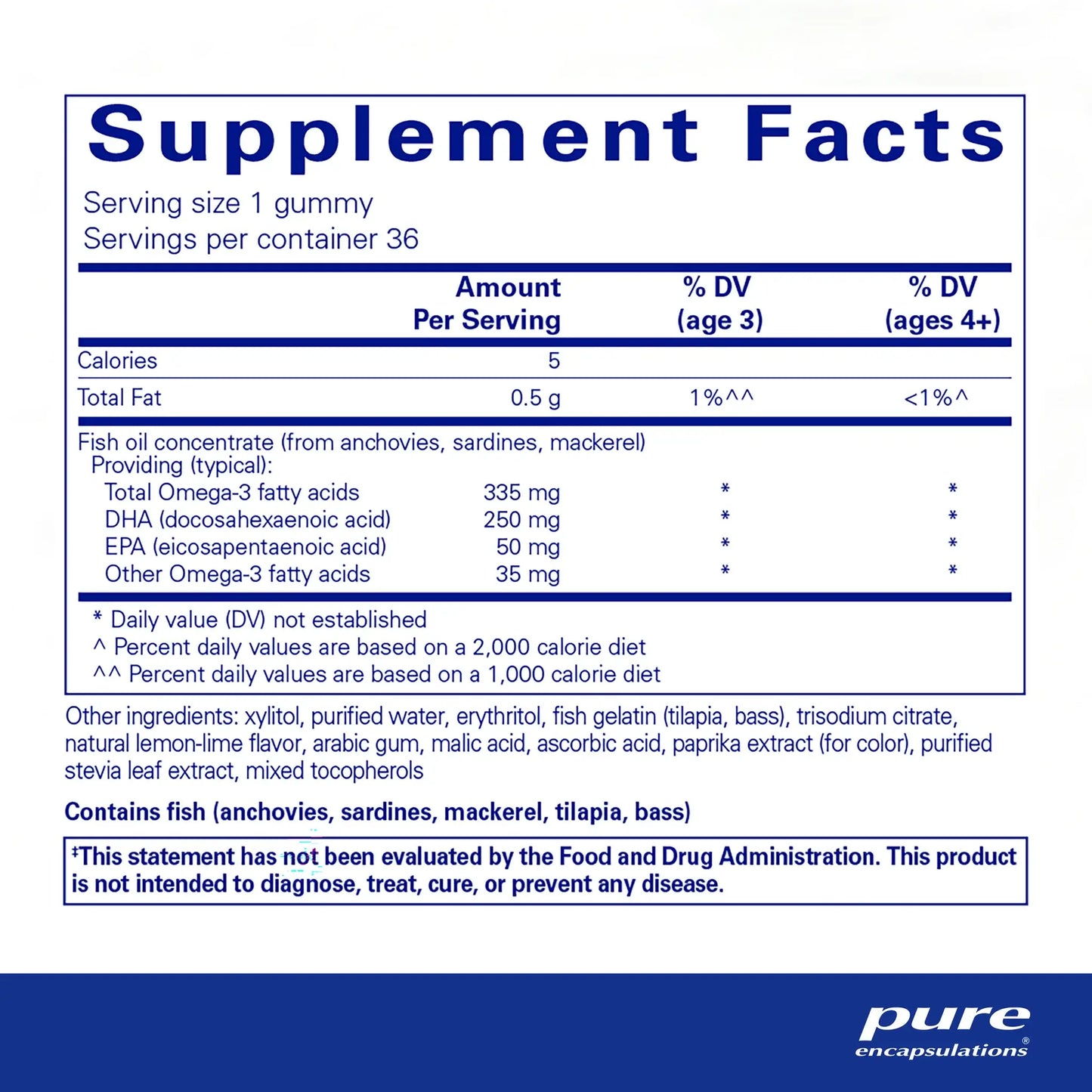 Pure Encapsulations PureNutrients EPA/DHA Gummy
