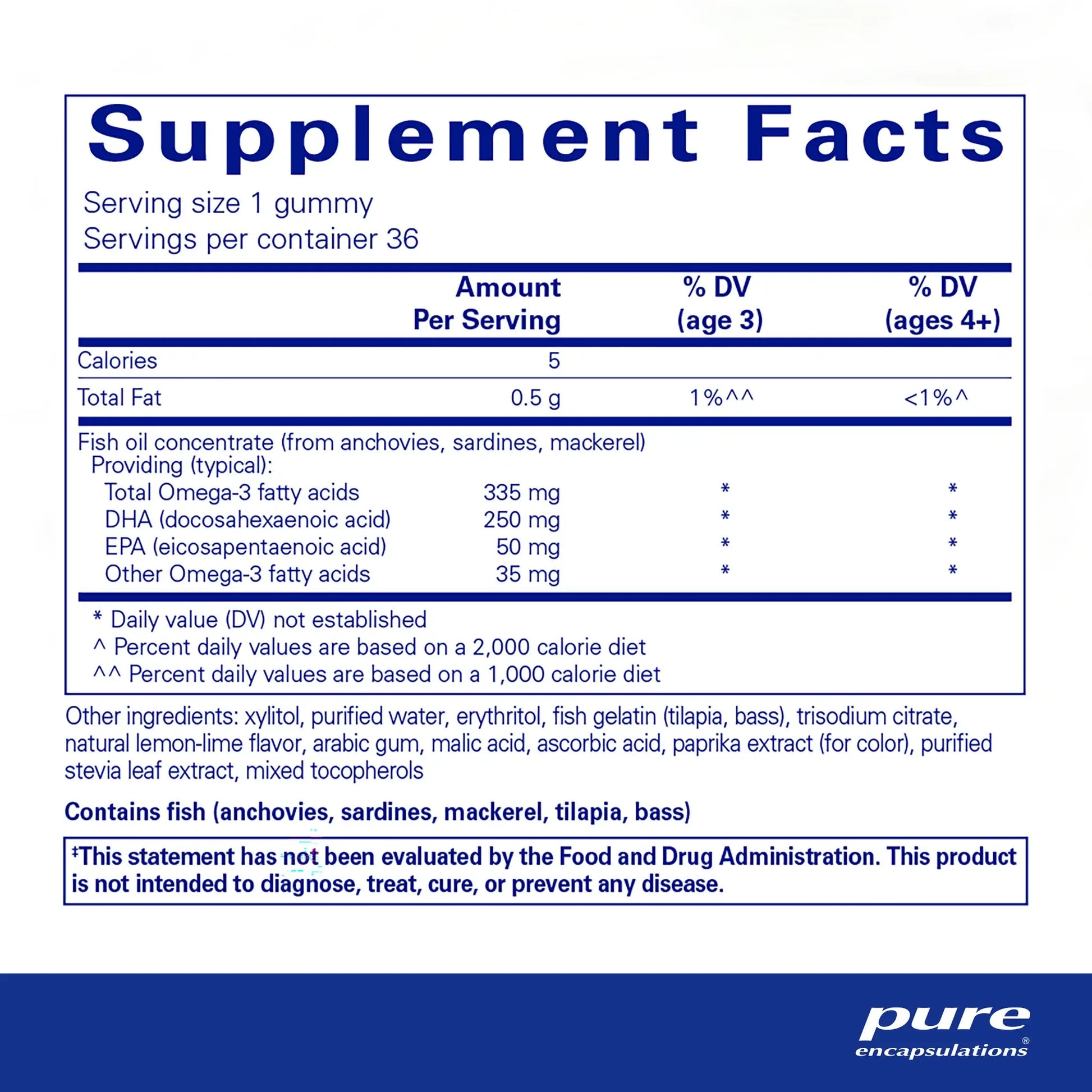 Pure Encapsulations PureNutrients EPA/DHA Gummy