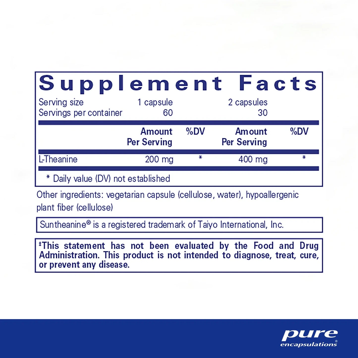 Pure Encapsulations L-Theanine Capsules