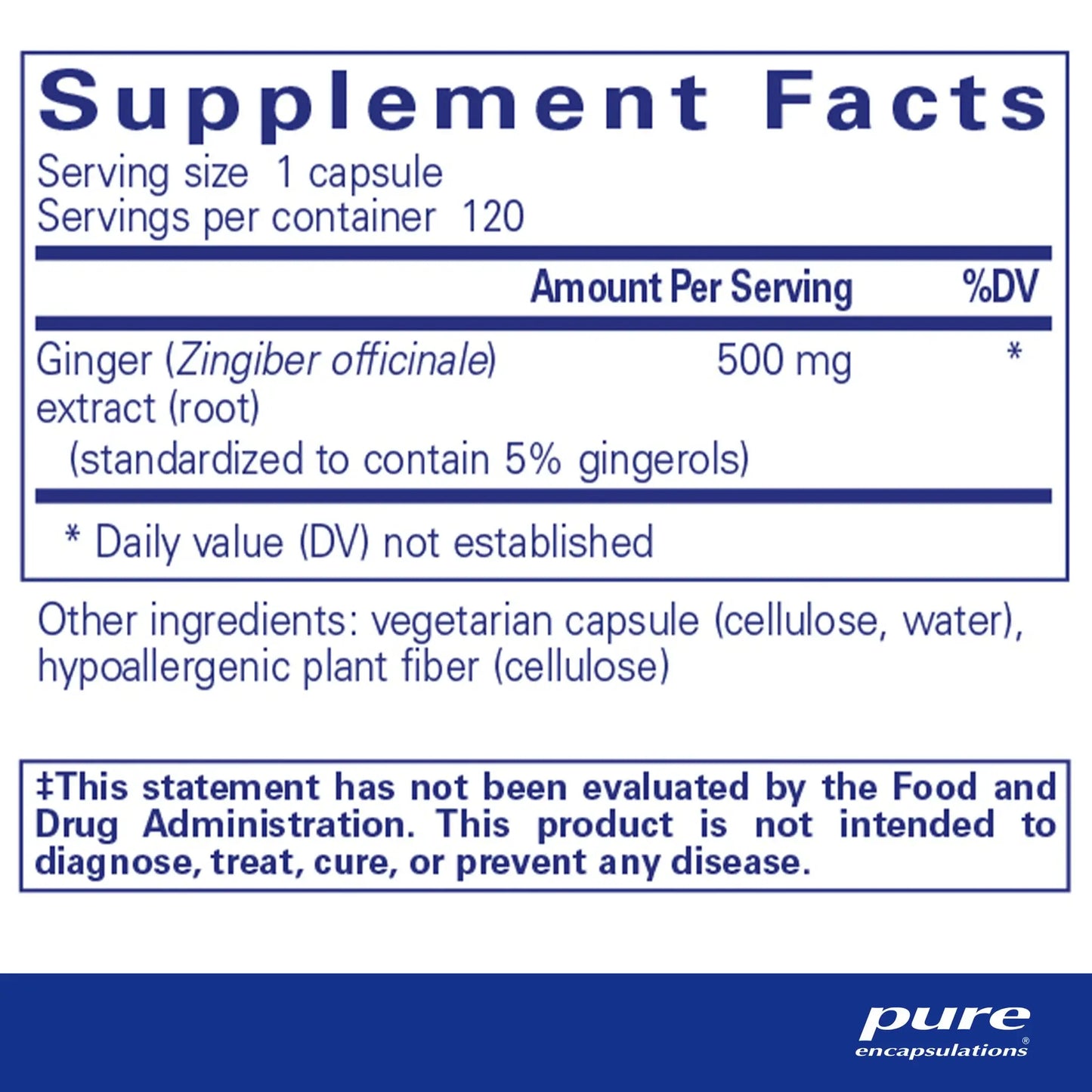 Pure Encapsulations Ginger Extract Capsules