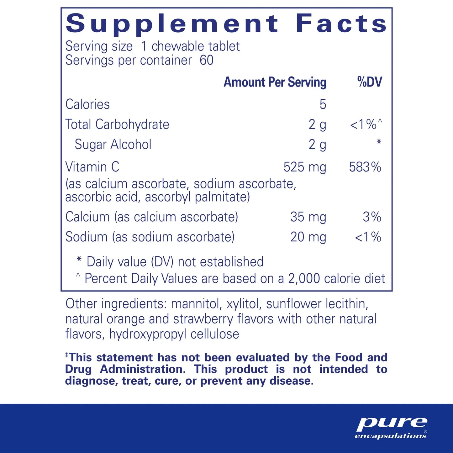 Pure Encapsulations Vitamin C Chewables