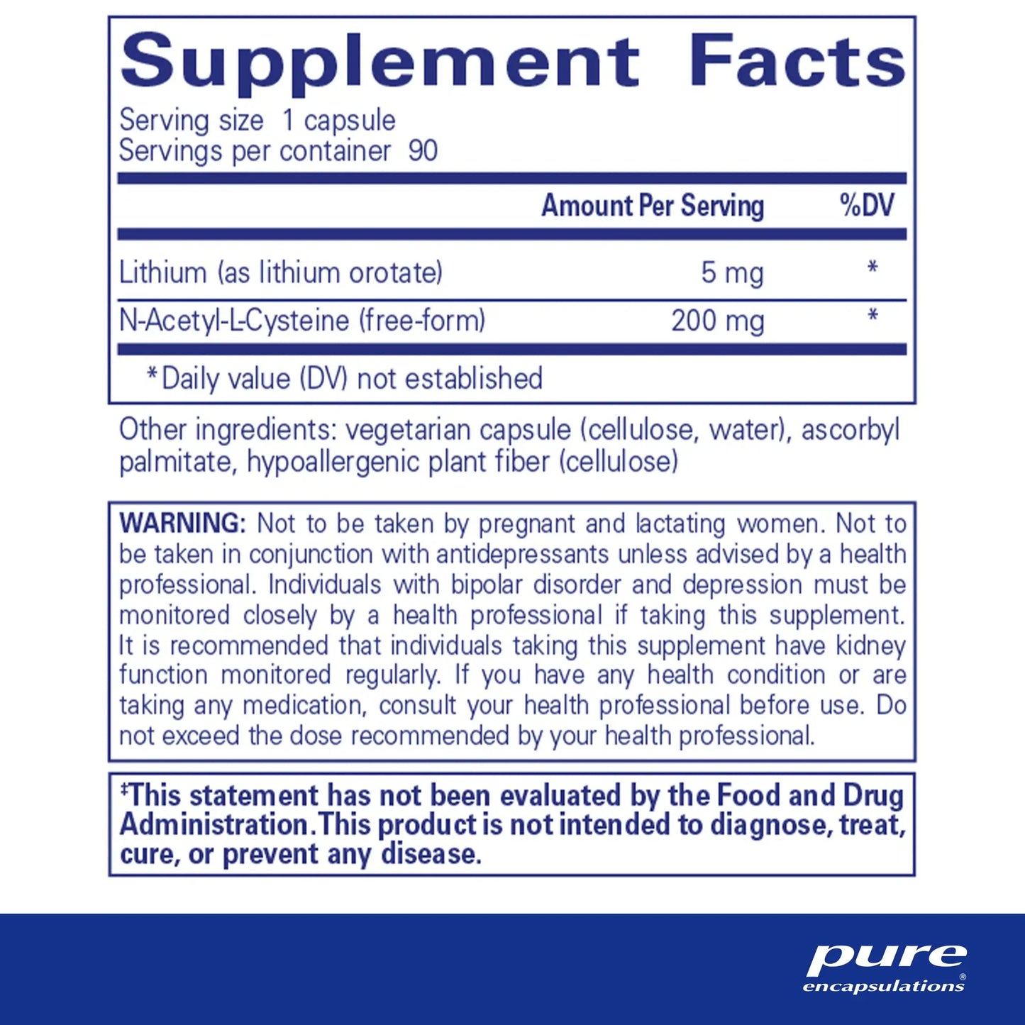 Pure Encapsulations Lithium Orotate Capsules