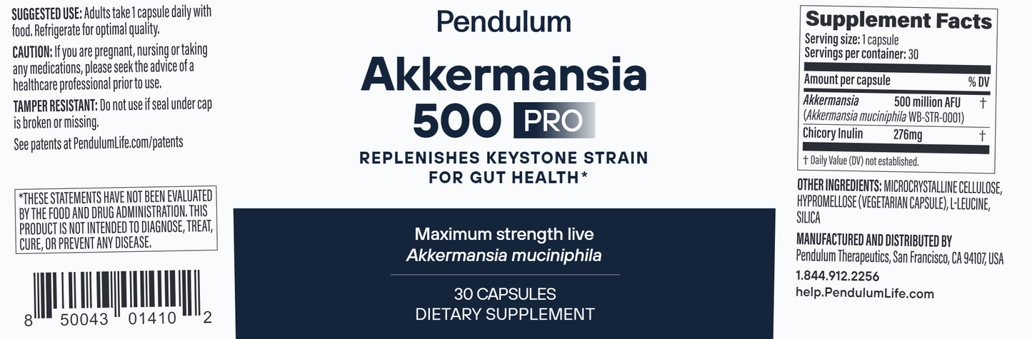 Pendulum Akkermansia 500 Pro Capsules
