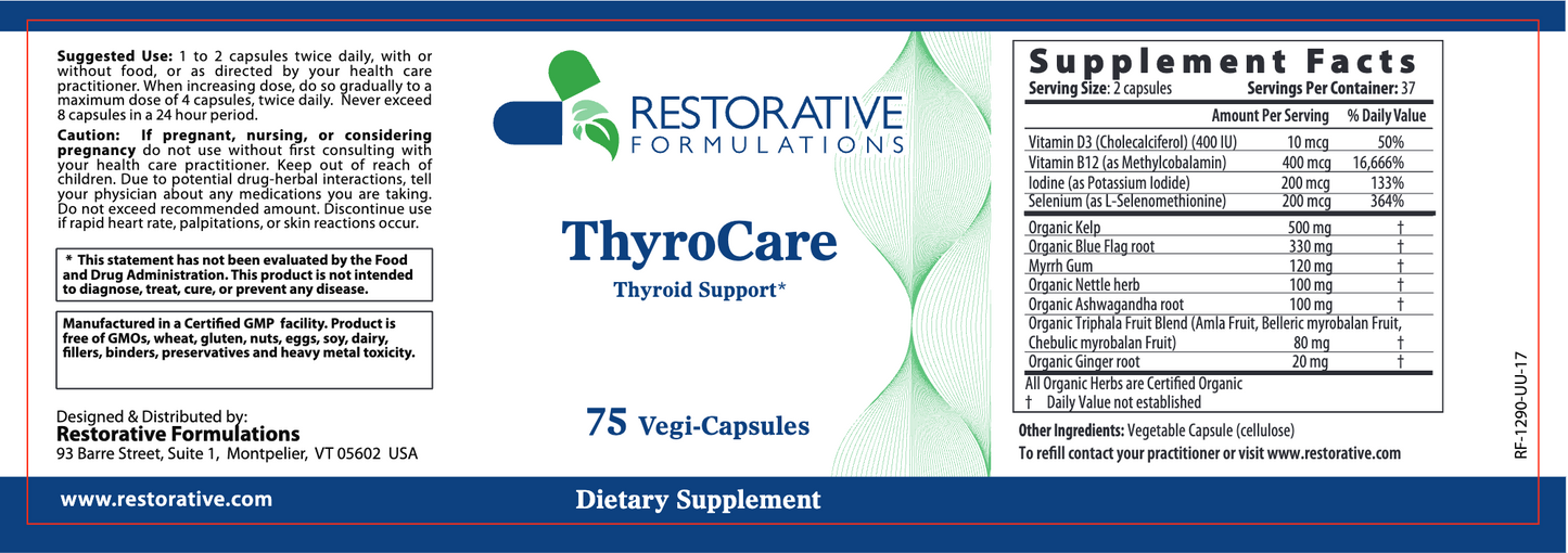 Restorative Formulations ThyroCare Capsules 3