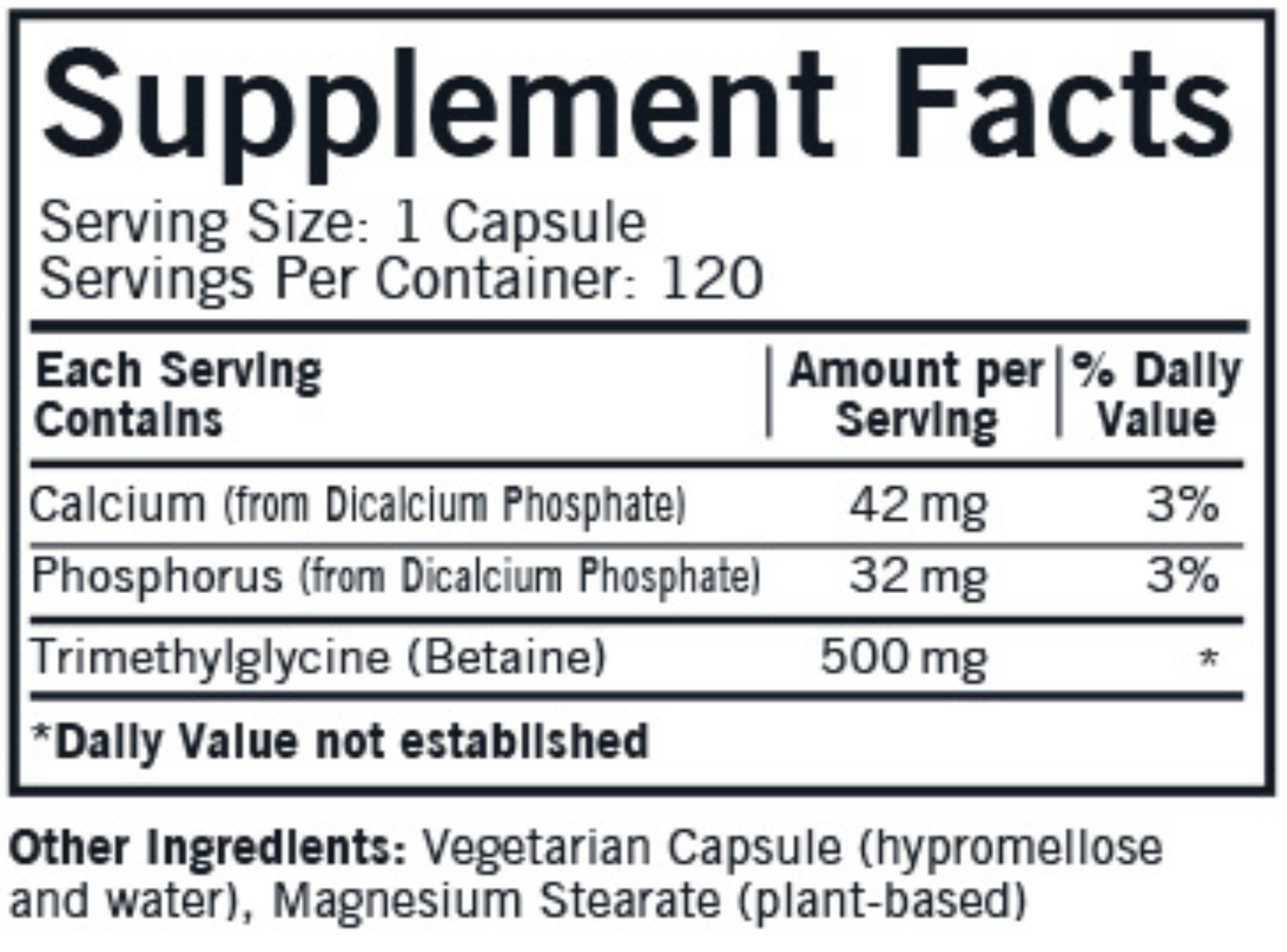 Kirkman TMG 500 MG Capsules 2