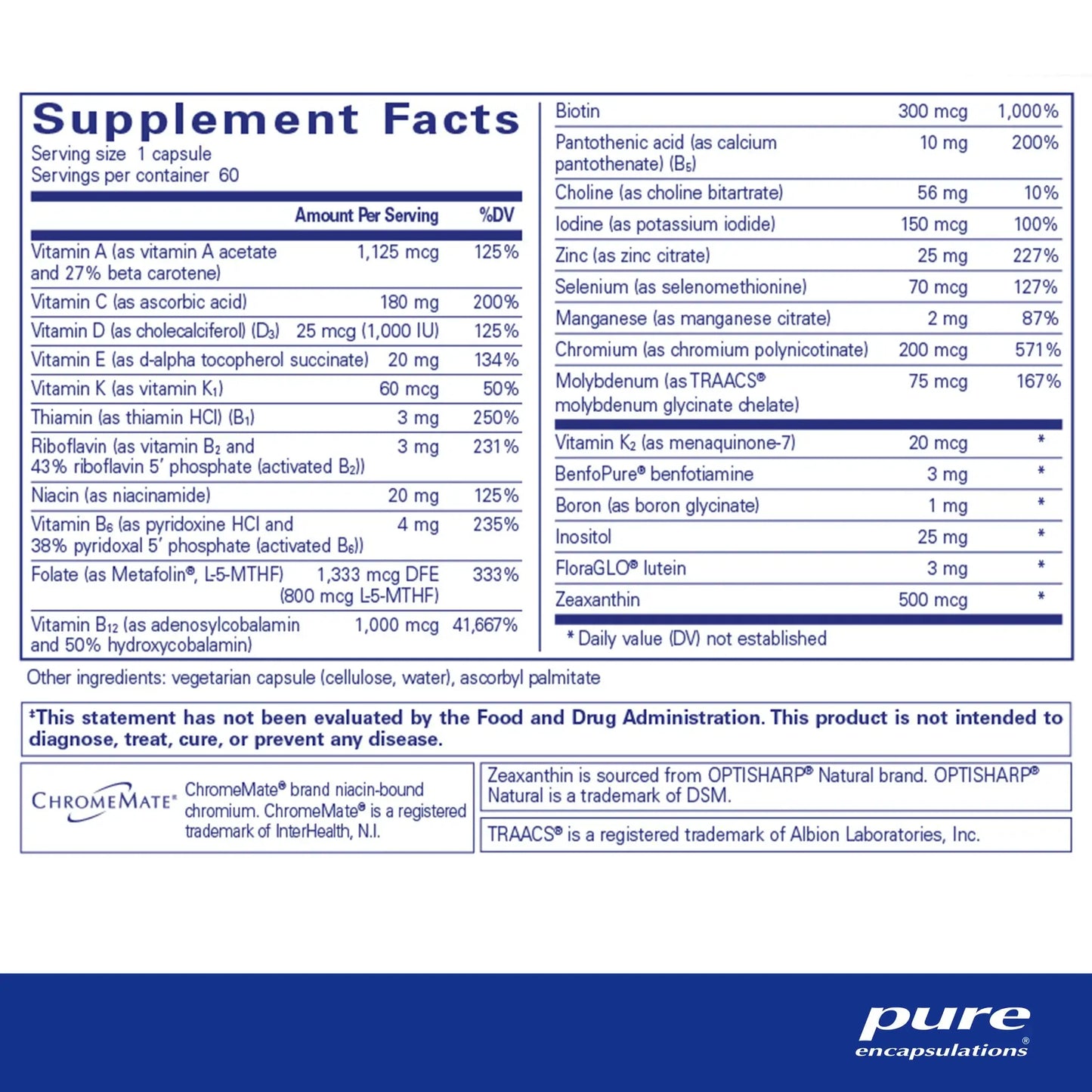 Pure Encapsulations PureGenomics Multivitamin Capsules