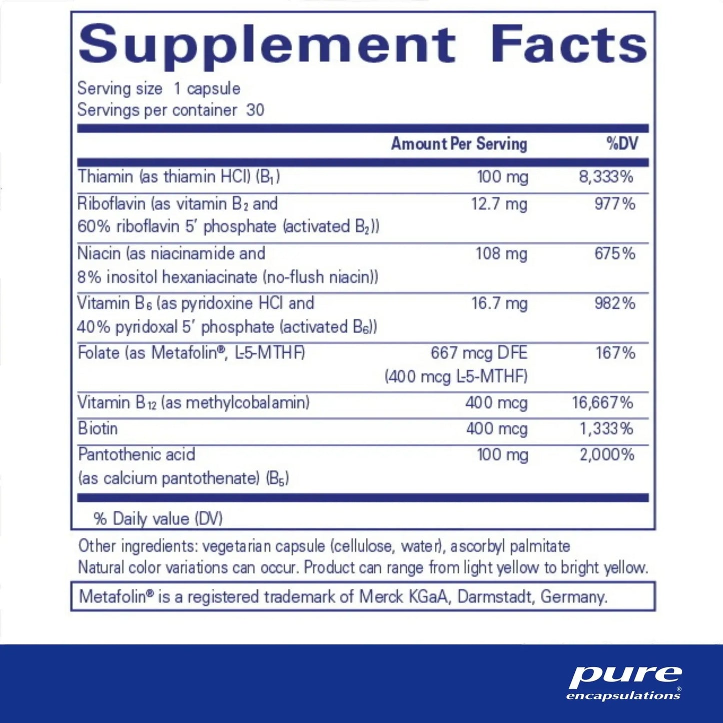 Pure Encapsulations B-Complex Plus Capsules