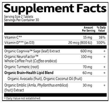 Garden Of Life Brain Health Memory and Focus for Young Adults Tablets 2