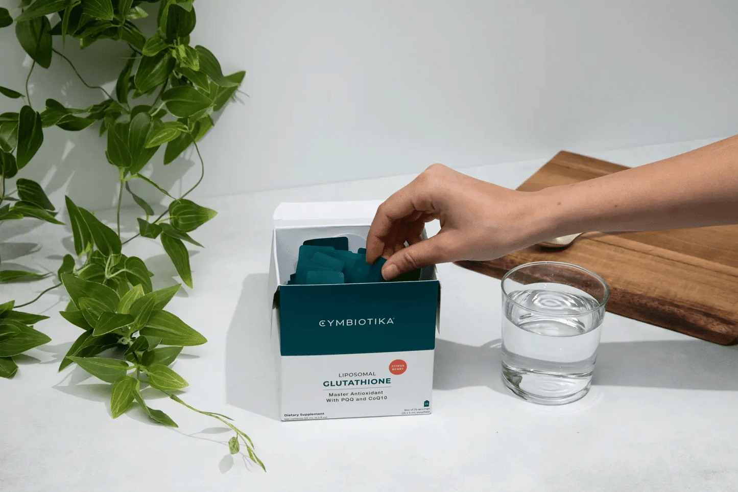 Imabe of cymbiotika liposomal glutathione packets