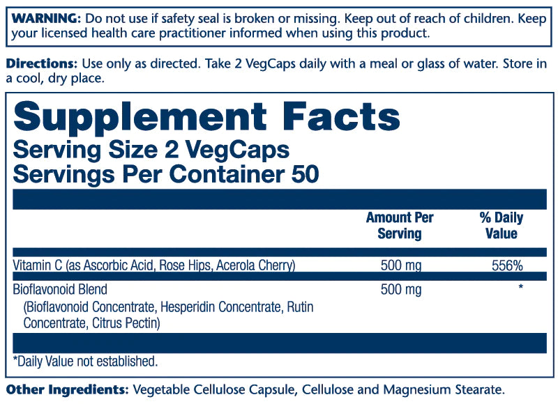 Solaray Vitamin C & Bioflavonoids 1:1 Capsules 2