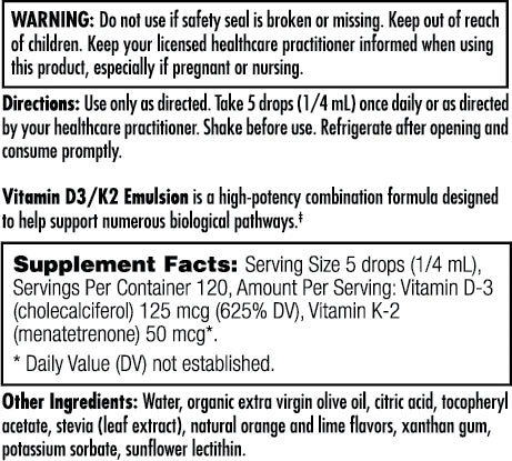 Nutra Biogenesis Vitamin D3/K2 Emulsion 2