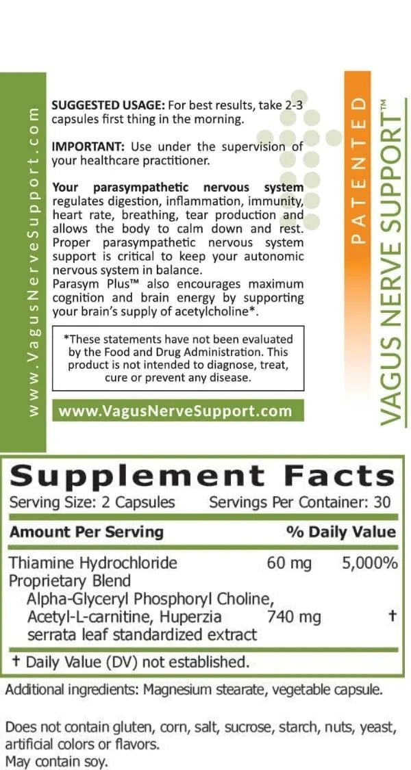 TJ Nutrition Parasym Plus Vagus Nerve Support Capsules 3