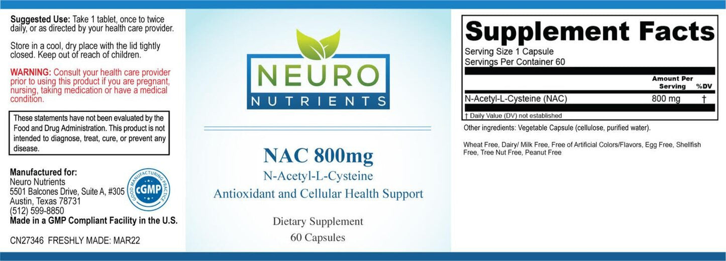 Neuro Nutrients NAC 800 mg Capsules 2
