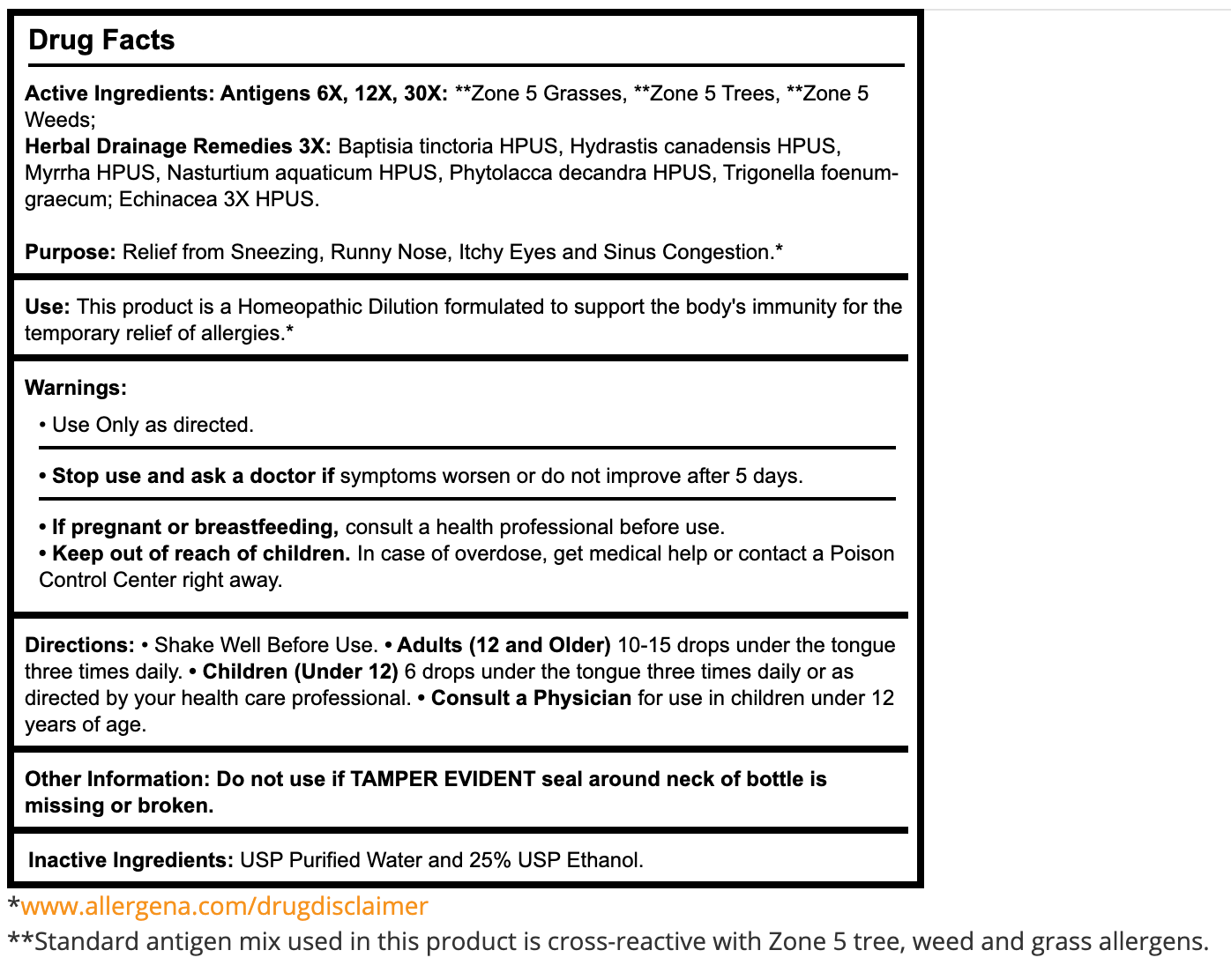 Allergena Allergy Relief Zone 5 Liquid - Kids 4