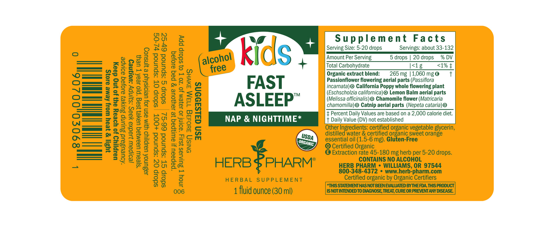 Herb Pharm Kids Fast Asleep Liquid 3