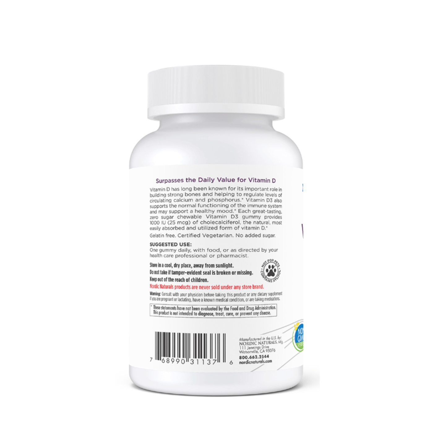 Nordic Naturals Vitamin D3 Gummies- Zero Sugar 2