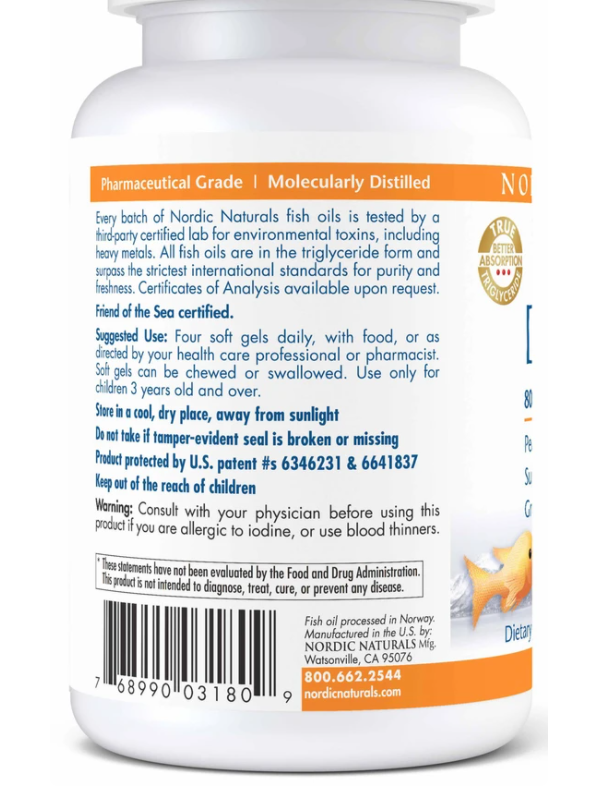 Nordic Naturals DHA Junior - 80 EPA/ 120 DHA Softgels 3