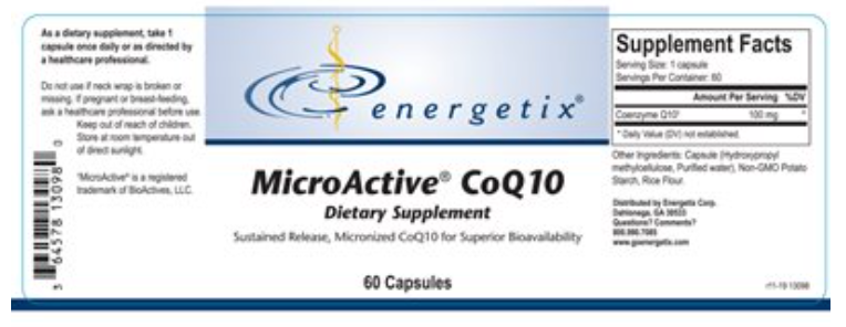 Energetix MicroActive CoQ10 Capsules