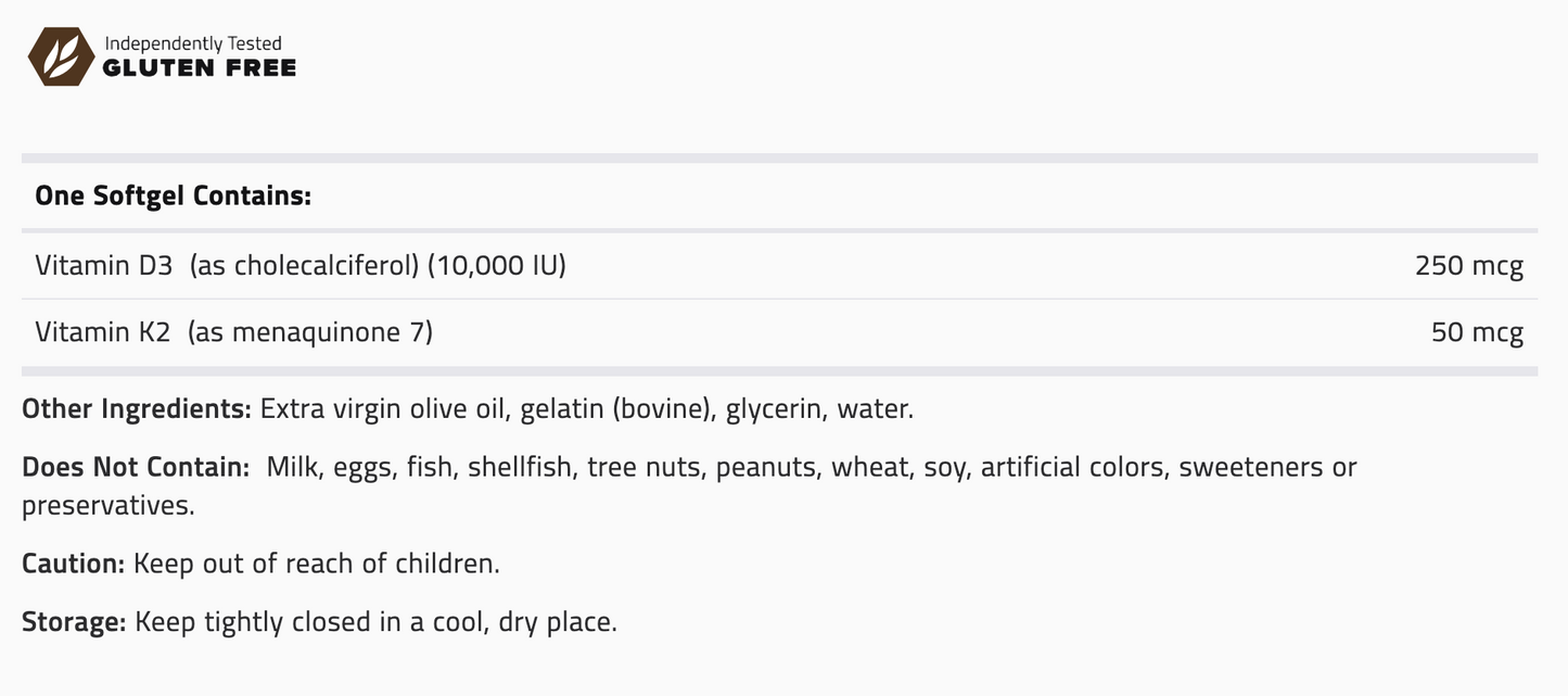 NuMedica D3 10,000 + K2 Softgels 2