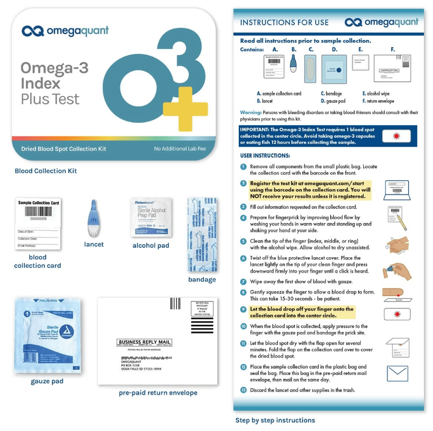 OmegaQuant Omega-3 Index Plus Test Kit