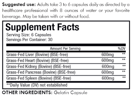 Codeage Beef Organs Capsules 5