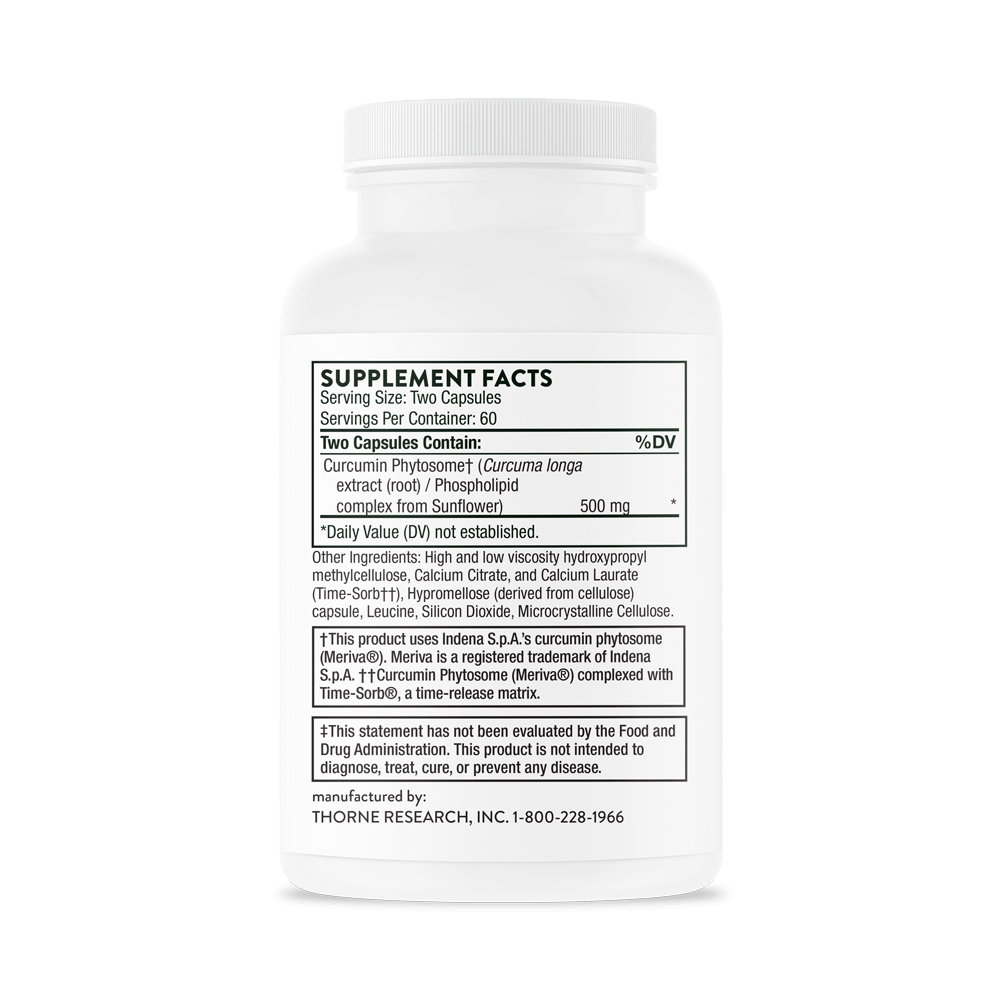 Thorne Curcumin Phytosome 500 mg Sustained Release Capsules