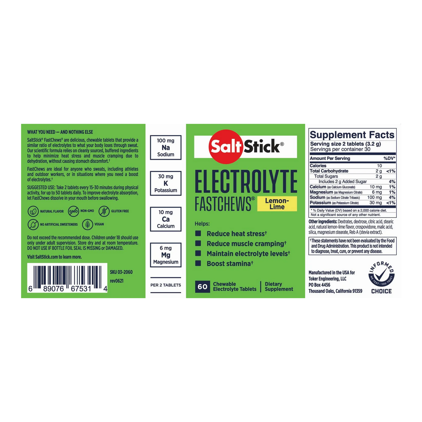 SaltStick Electrolyte FastChews Lemon-Lime