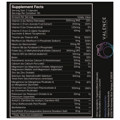 Valence Nutraceuticals SlowOx Active B-Complex Capsules