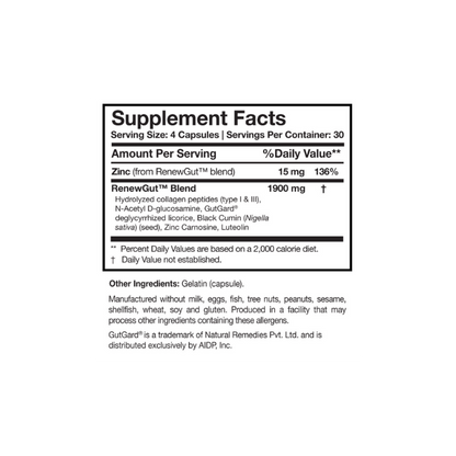 Researched Nutritionals RenewGut Capsules 2