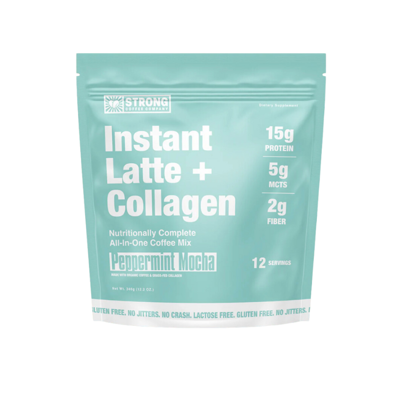 Strong Coffee Instant Latte + Collagen - Peppermint Mocha