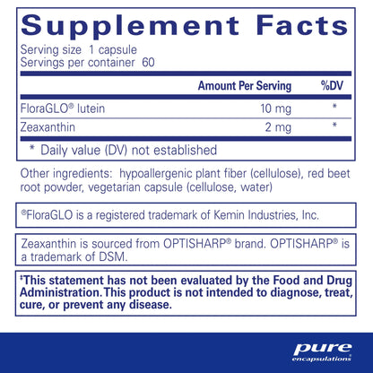 Pure Encapsulations Lutein/Zeaxanthin capsules
