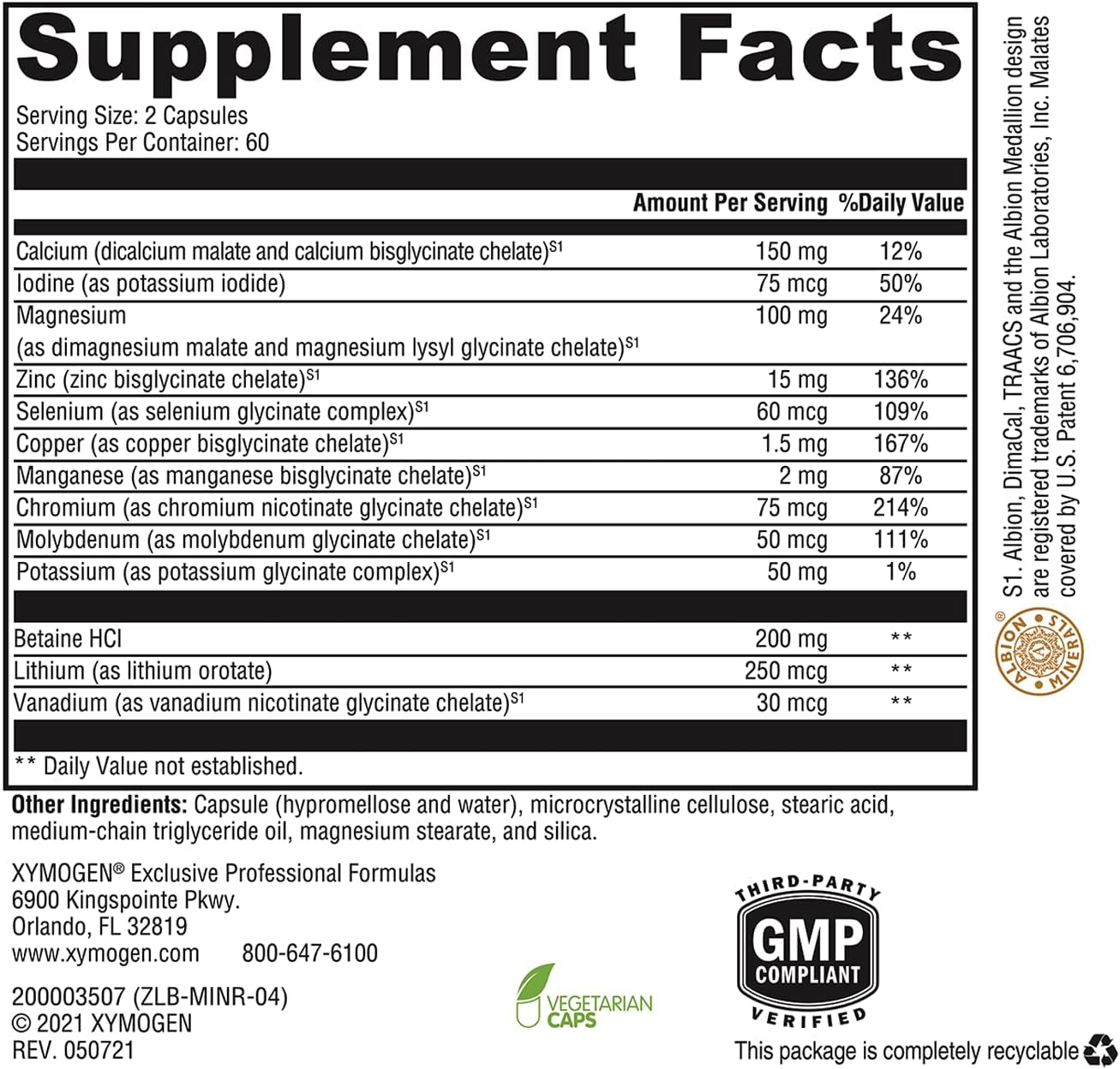 Xymogen MinRex Capsules – Alive + Well Supplements