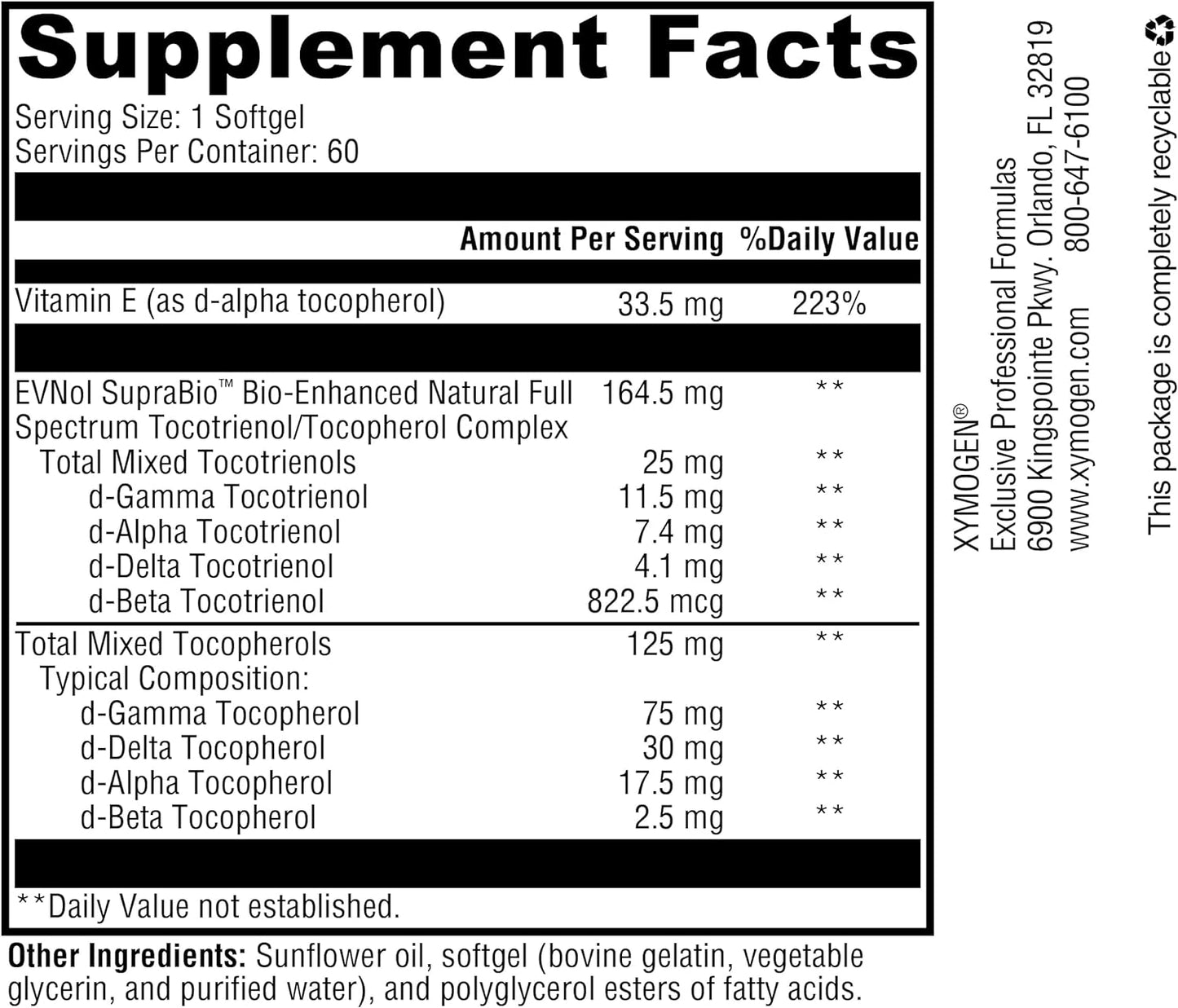 Xymogen Xcellent E SOftgels