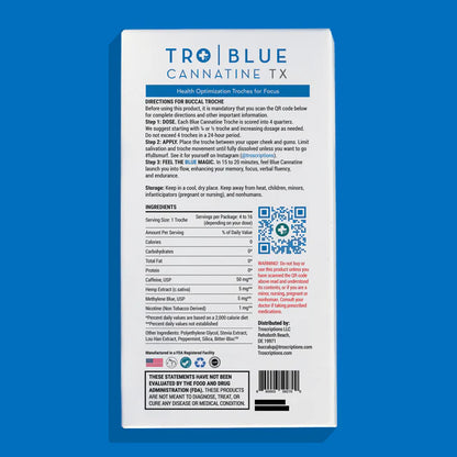 Troscriptions Blue Cannatine Nootropic Buccal Troches