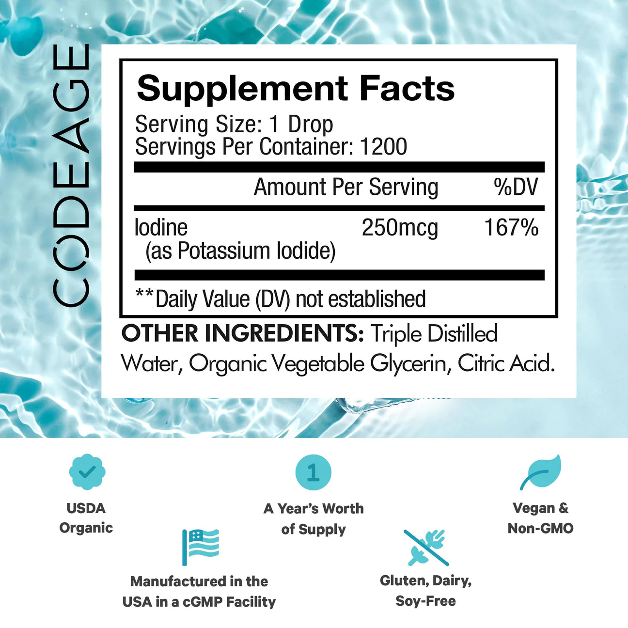 CodeAge Organic Iodine+ Liquid