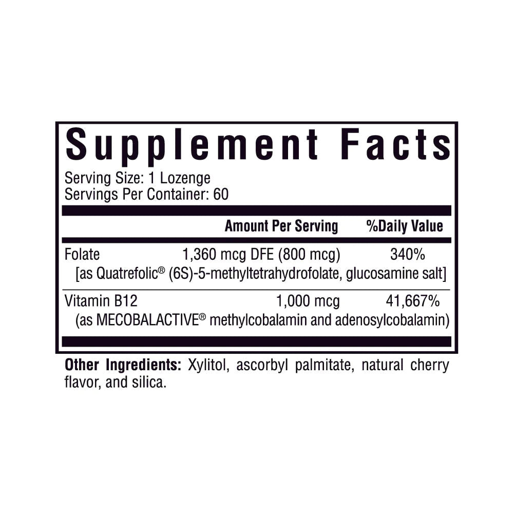 Seeking Health Active B12 with L-5MTHF Lozenges