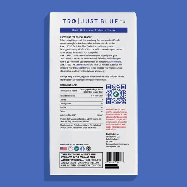 Troscriptions Just Blue Nootropic Buccal Troches