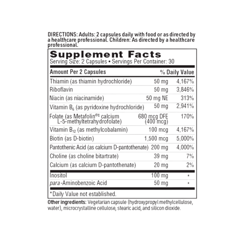 Klaire Labs SFI Health Thera-B Capsules ingredients