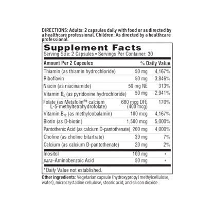 Klaire Labs SFI Health Thera-B Capsules ingredients