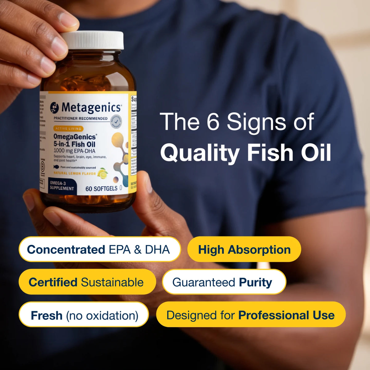 Metagenics OmegaGenics 5-in-1 Fish Oil 1000 mg EPA-DHA Softgels