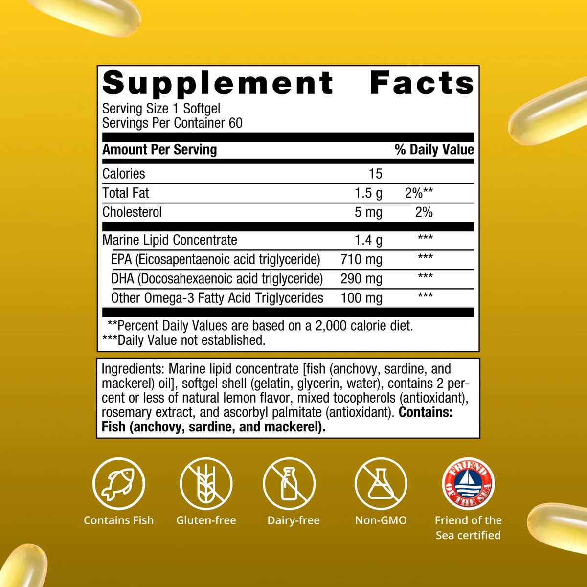 Metagenics OmegaGenics 5-in-1 Fish Oil 1000 mg EPA-DHA Softgels