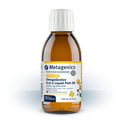 Metagenics OmegaGenics 5-in-1 Liquid Fish Oil 2400 mg EPA-DHA