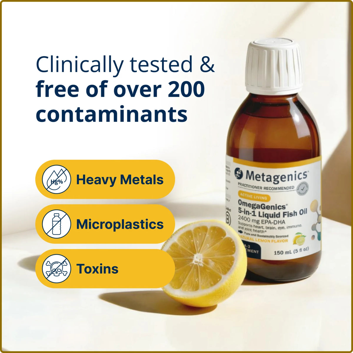 Metagenics OmegaGenics 5-in-1 Liquid Fish Oil 2400 mg EPA-DHA