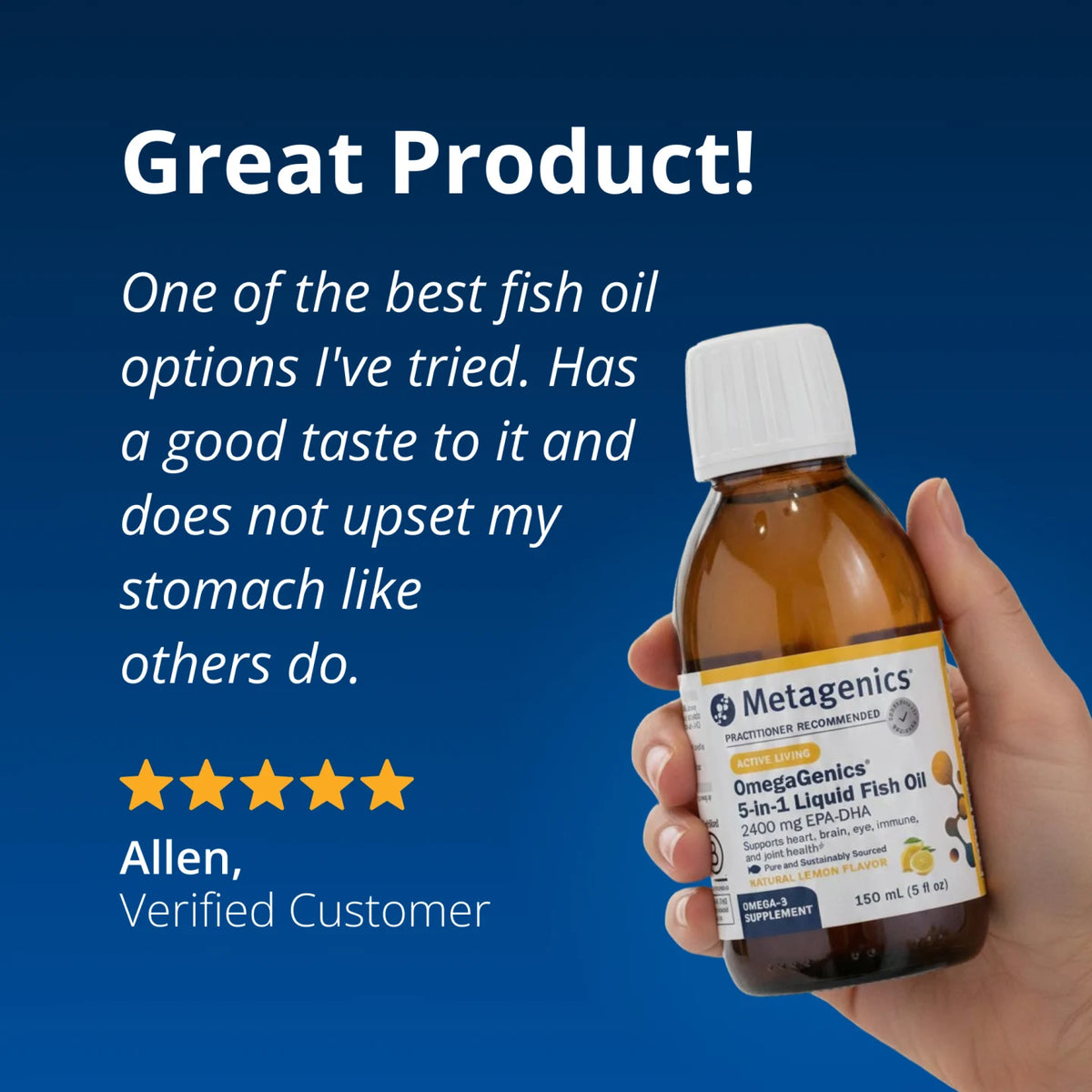 Metagenics OmegaGenics 5-in-1 Liquid Fish Oil 2400 mg EPA-DHA