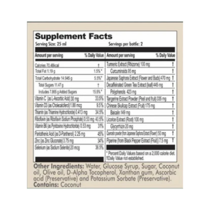 NuBioAge Advanced Vedicinals 9 Liquid ingredients