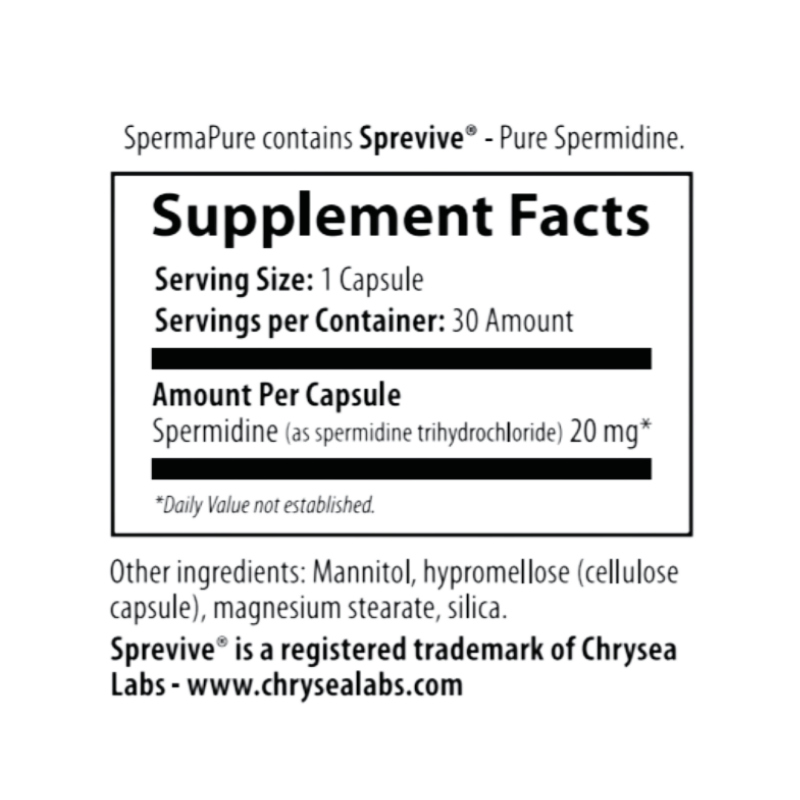 NuBioAge SpermaPure Capsules ingredients