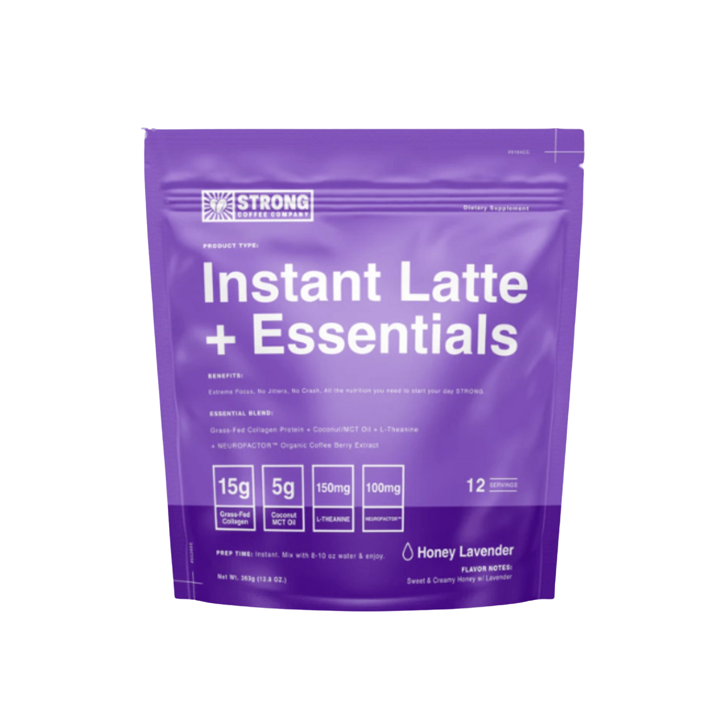 Strong Coffee Company Instant Latte + Essentials Honey Lavender Powder